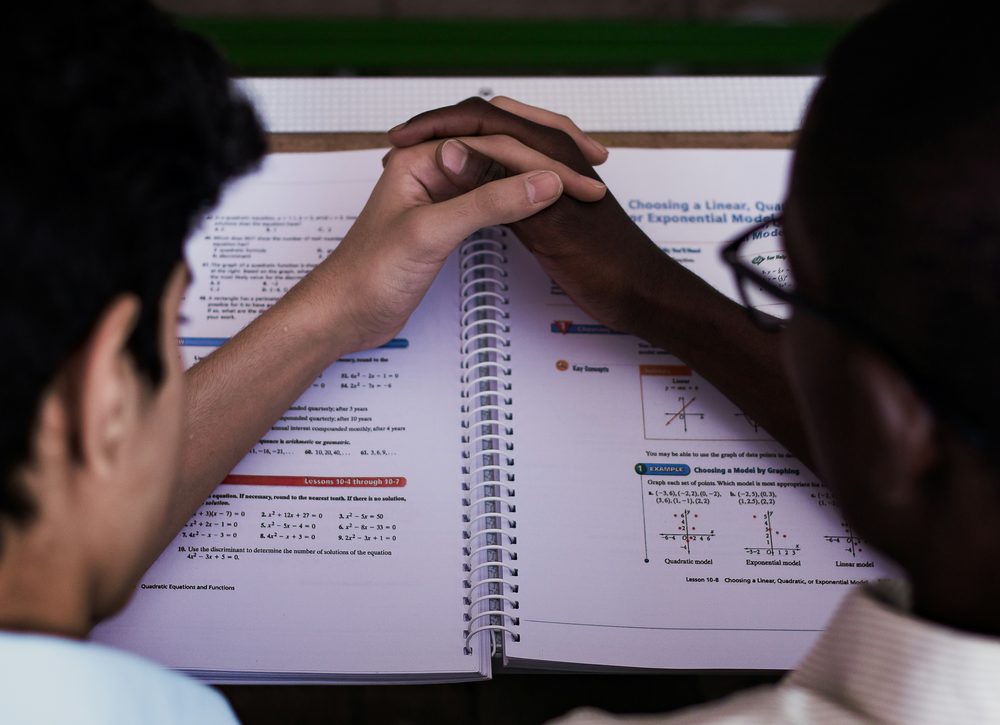 Students preparing for an exam